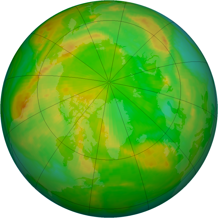 Arctic ozone map for 24 June 1998